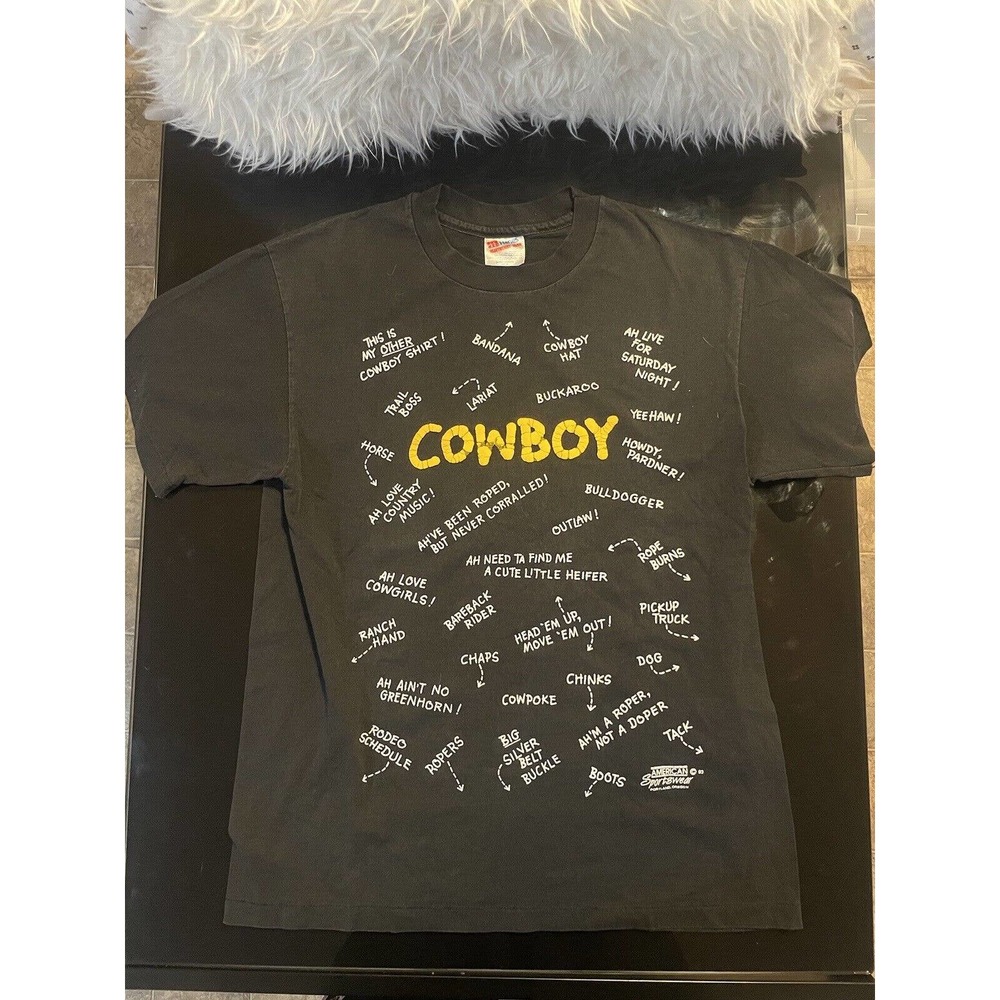 Vintage This Is My Cowboy Short single Stitch Rodeo 90s Oregon